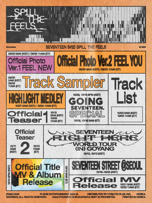 SPILL THE FEELS Official Scheduler